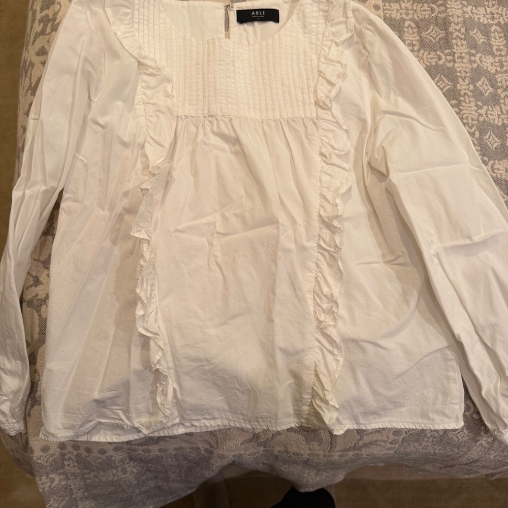 ABLE Sarah Ruffle Blouse | Size Medium - Picture 8 of 12